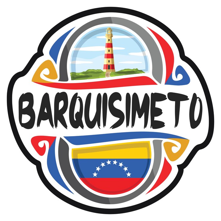Vetor barquisimeto bandeira da venezuela lembrança de viagem skyline landmark logo emblema selo selo emblema eps
