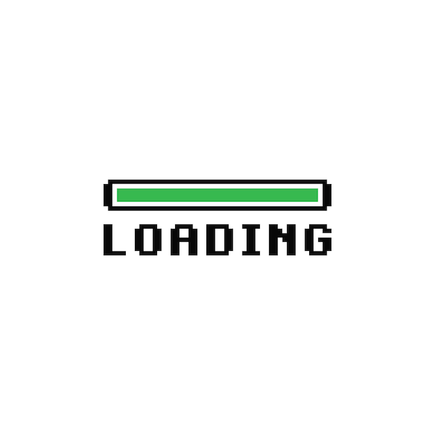 Barra de carregamento de jogo de pixel Ilustração vetorial