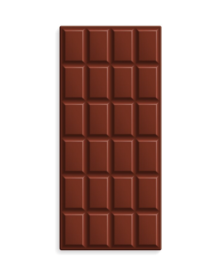 Barra de chocolate ao leite isolada
