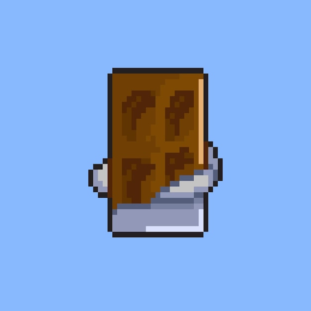 Barra de chocolate com estilo pixel art