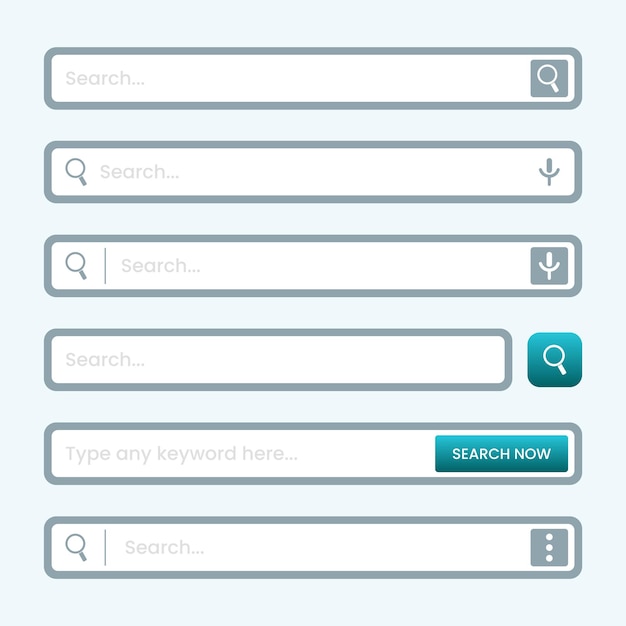 Vetor barra de pesquisa de cantos em caixa para gráficos vetoriais eps de elementos de design de interface do usuário