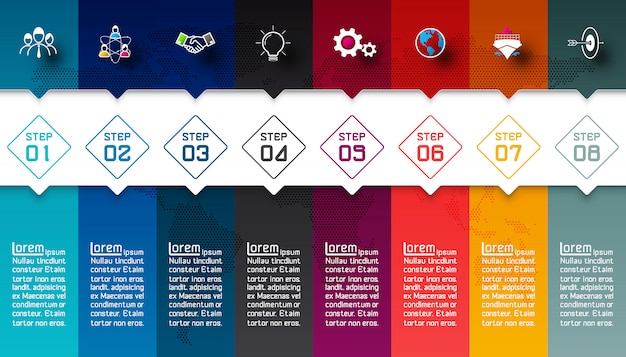 Vetor barras coloridas com infográfico de ícone de negócios