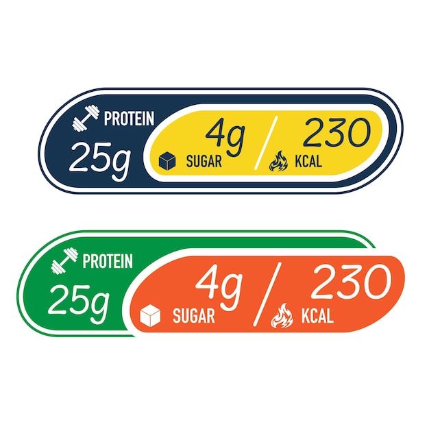 Barras de calorias de açúcar de proteína