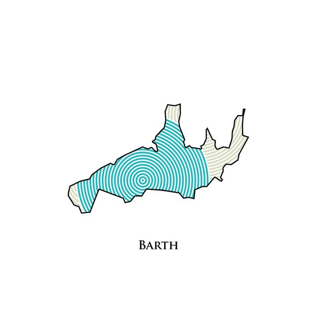 Barth mapa do mundo mapa internacional modelo vetorial ilustração vetorial de silhueta da região alemã