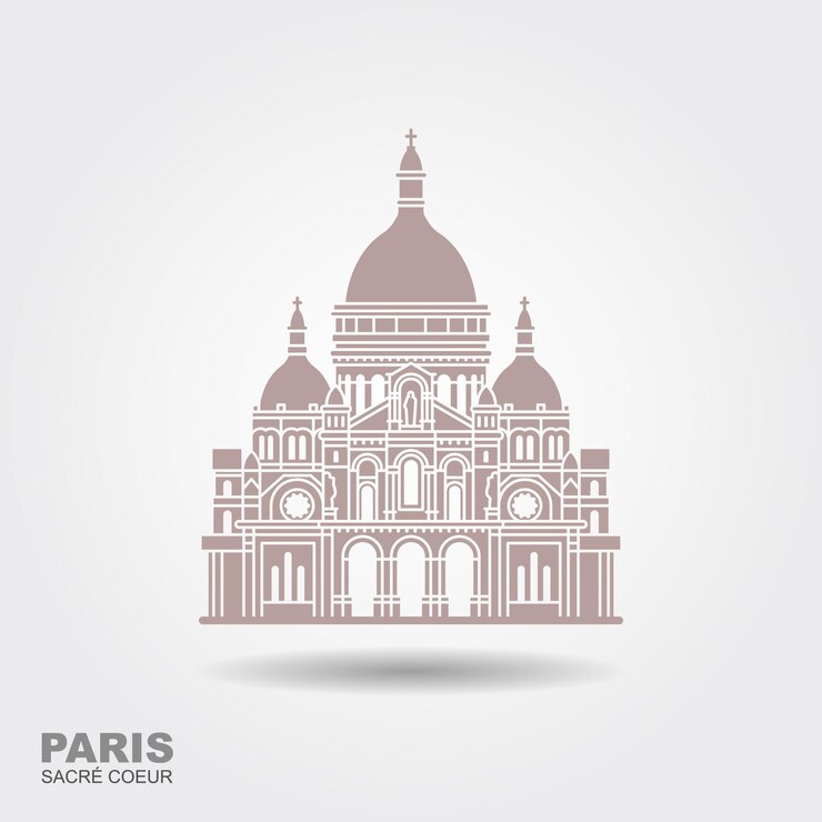Basílica do ícone do marco do monumento de Sacre Coeur Paris França