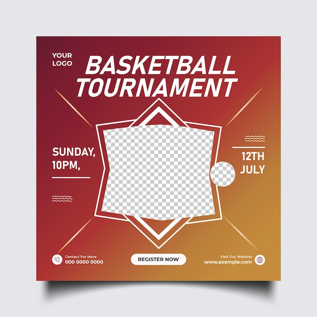 basketball tournament event announcement - register now