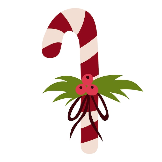 Bastão de doces de Natal. Ilustração vetorial