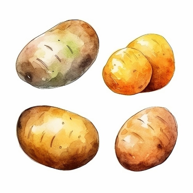 Vetor batata aquarela arte vetorial 2023 batata aquarela