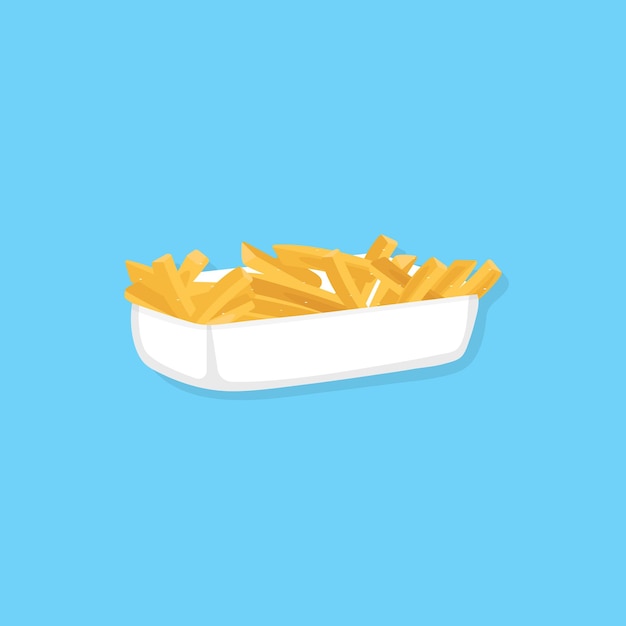 Batatas fritas de vetor. ilustração de fast-food.