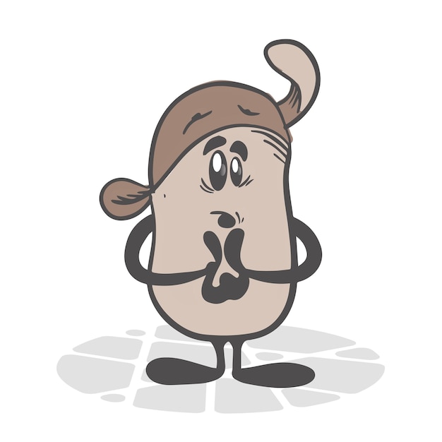 Batatas Legumes engraçados Personagem de desenho animado bonito Ilustração vetorial isolada no fundo branco
