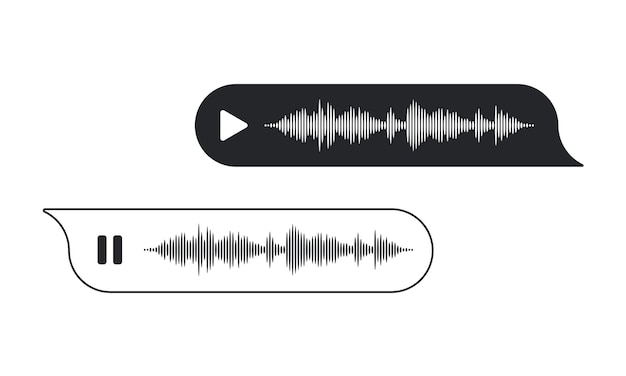 Bate-papo com áudio de mensagem de voz ui interface ux do mensageiro vetorial bolhas de gravação de voz gravação de áudio de mensagem de voz ou bolhas de bate-papo do messenger para celular