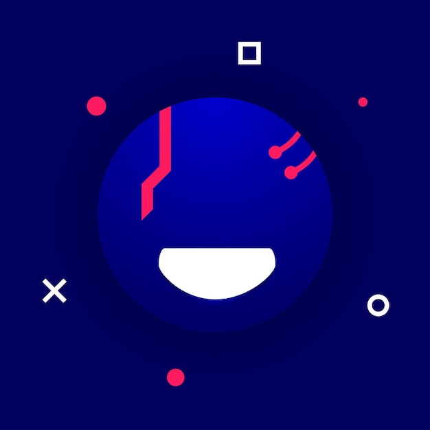 Bate-papo do ícone do evento do dia do emoji Cyberpunk
