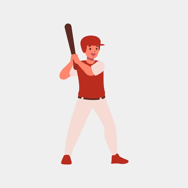Batedor de beisebol em ação, preparando-se para o swing, lutando pelo sucesso no esporte