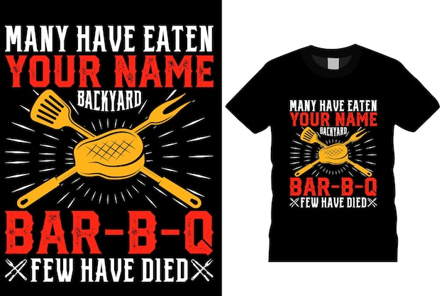 BBQ Design de camiseta de tipografia vetorial premium Perfeito para impressão Template