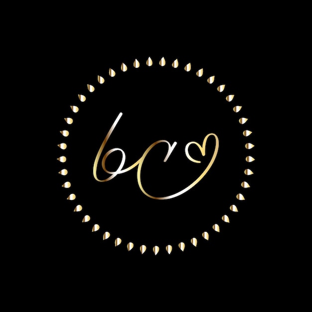 Bc logotipo inicial, casamento, moda, joias, boutique, floral botânico com modelo de vetor criativo