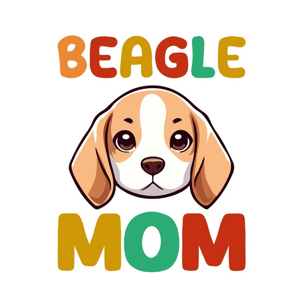 Beagle Mom Desenho de camiseta de tipografia