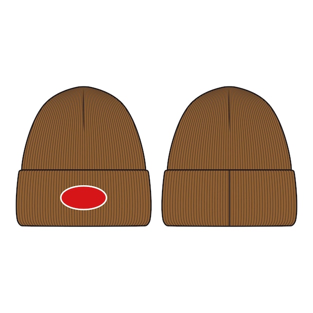 Beanie com etiqueta dianteira e traseira