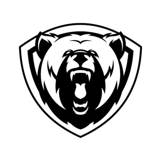 Bear animal sport mascot head logo vector