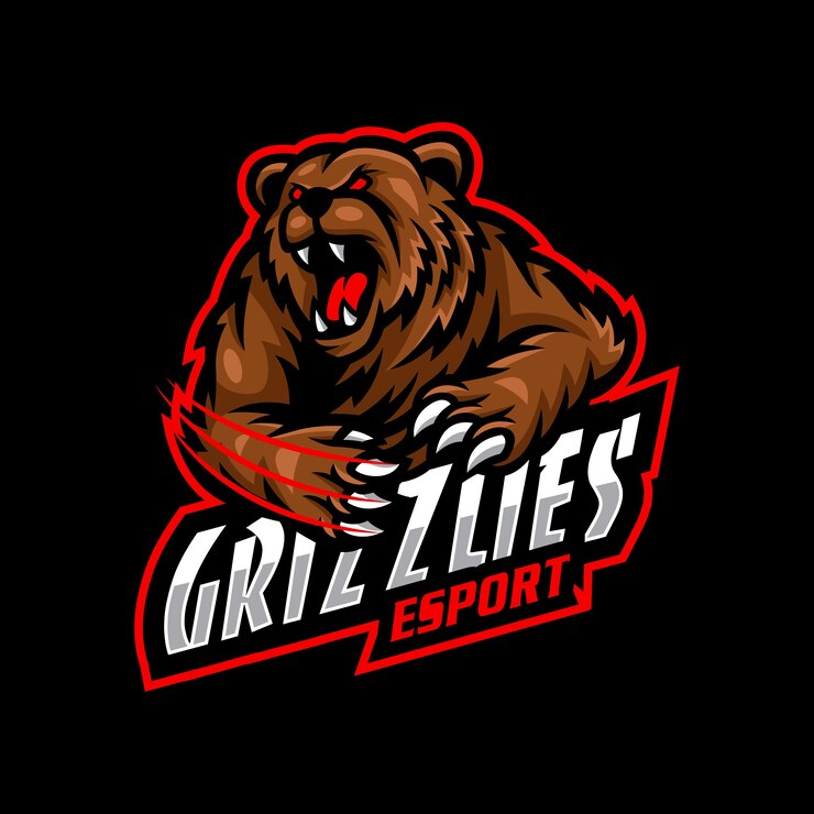 Bear grizzlies mascot logo esport gaming