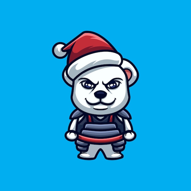 Bear samurai creative christmas cartoon personagem
