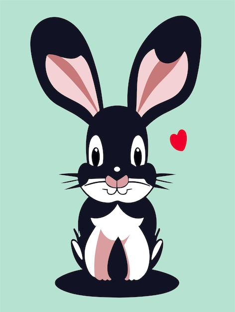 Beautiful baby rabbit 2d vector design art (boa criança coelho em 2d)