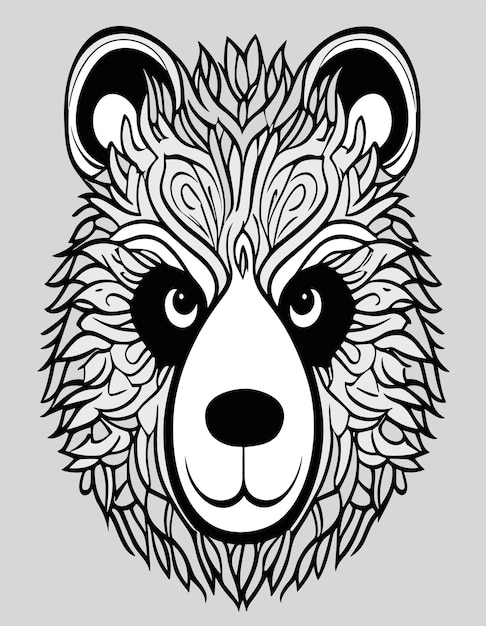 Beautiful bear face 2d desenho vetorial