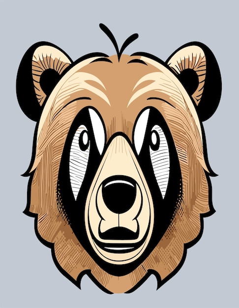 Beautiful bear face 2d desenho vetorial