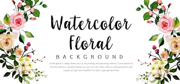 Beautyful fundo floral aquarela