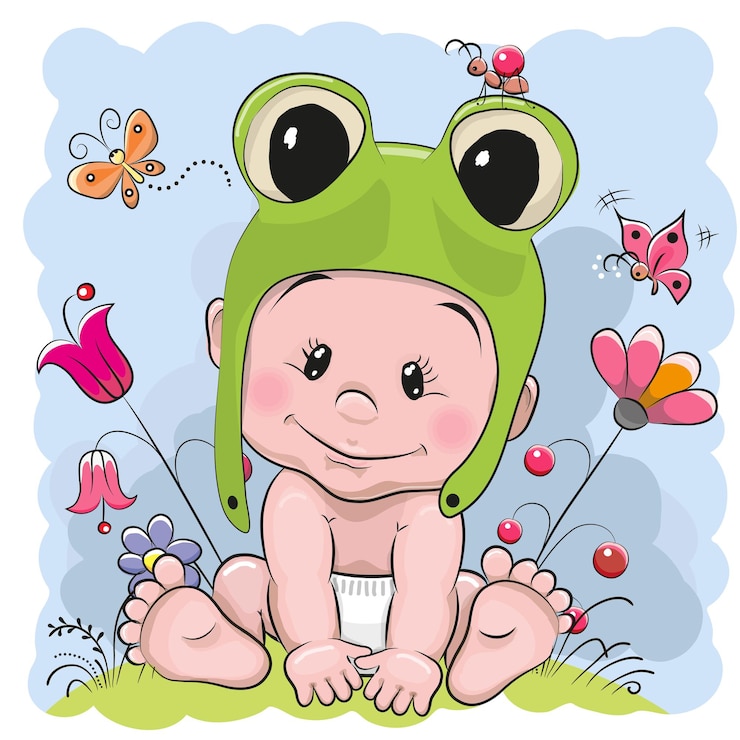 Vetor bebê de desenho animado.