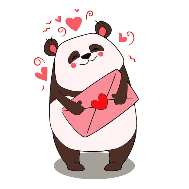 Bebê de urso panda brincalhão com vetor de desenho animado de bambu