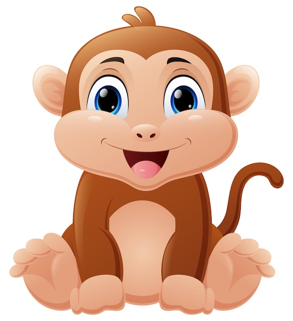 Bonito Bebê Macaco Desenho Animado Em Pé Royalty Free SVG, Cliparts,  Vetores, e Ilustrações Stock. Image 172350805