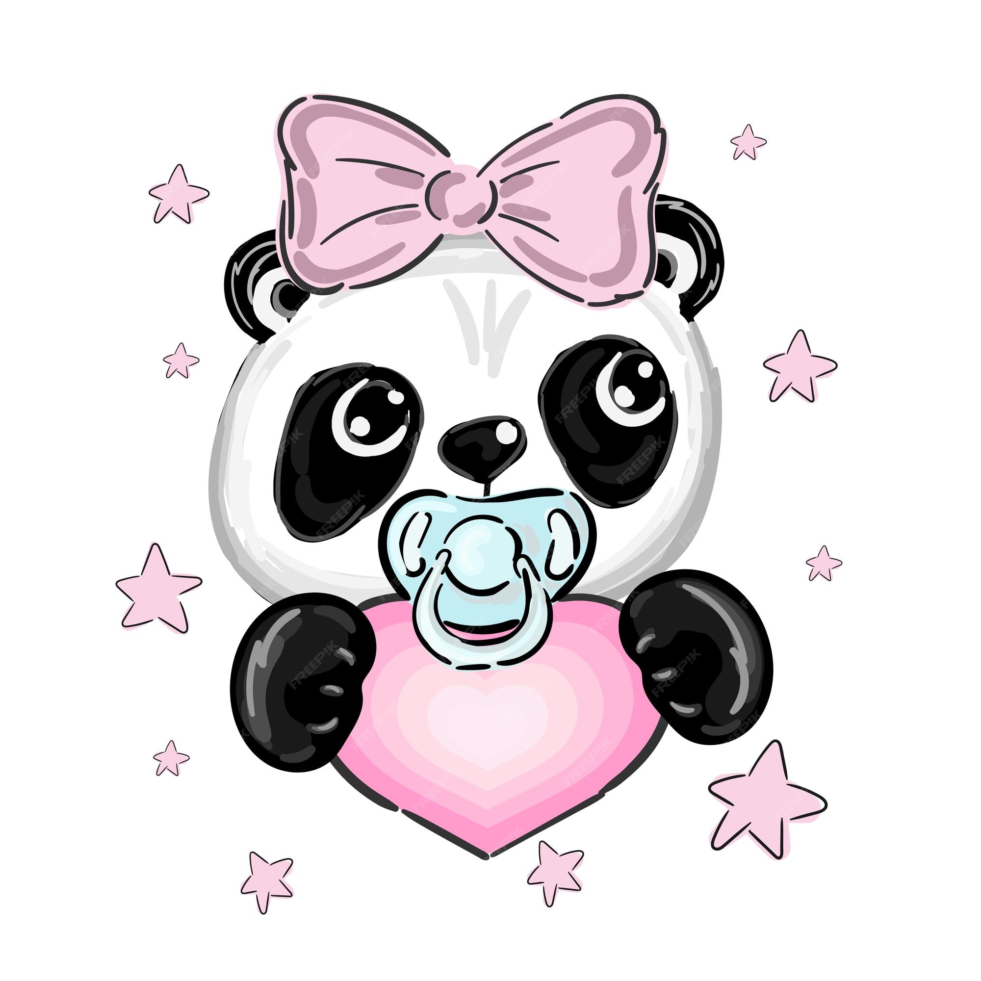 Panda urso rosto segurando nuvem azul no céu. Bonito desenho animado kawaii  engraçado sorrindo personagem do bebê. Decoração de berçário. Impressão  infantil. Fundo branco. Projeto plano . imagem vetorial de worldofvector©  263801766