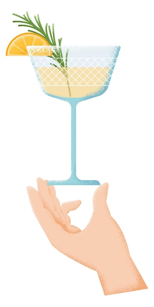Bebida alcoólica na mão humana Festa de coquetel de verão