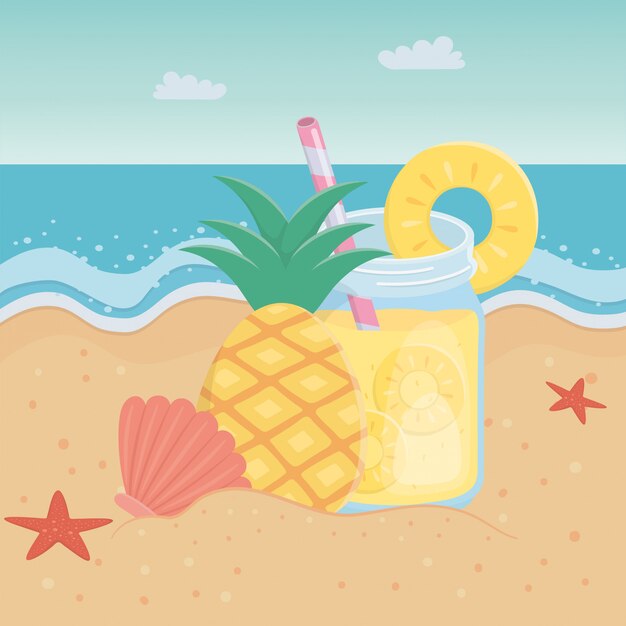bebida de suco de abacaxi