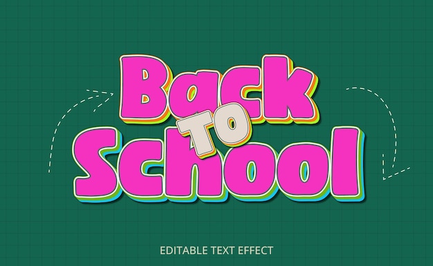 Beck to School Tema de estilo 3D de efeito de texto editável