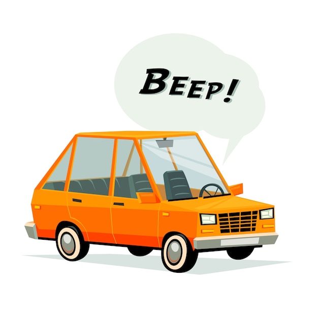 Beeping cartoon car