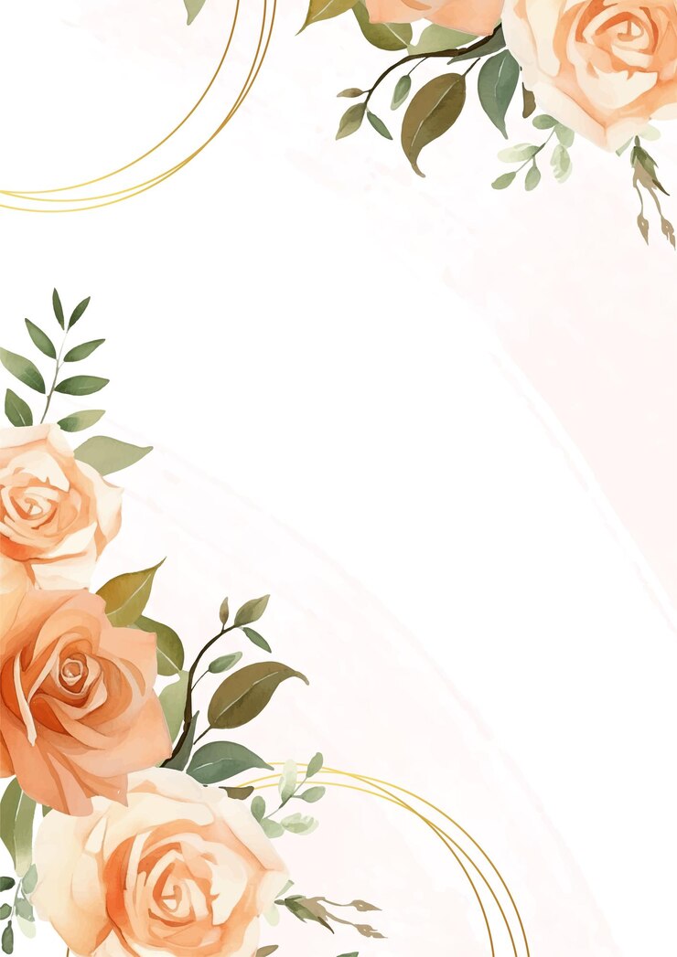 Vetor beige e pêssego convite de aquarela de fundo moderno com floral e flor