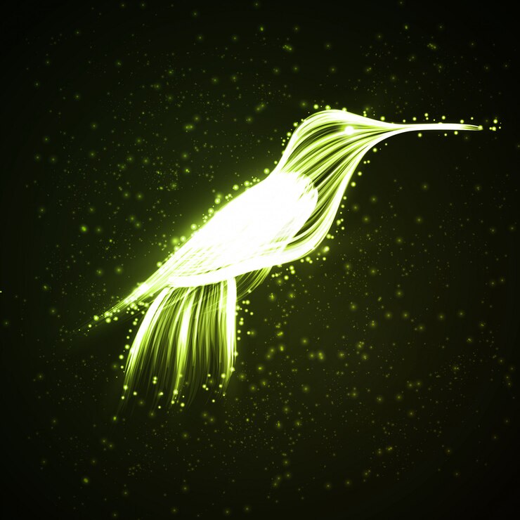 Vetor beija-flor de néon.