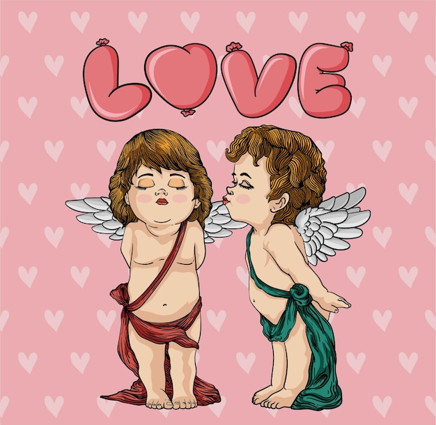 Beijando cupidos, feliz dia dos namorados