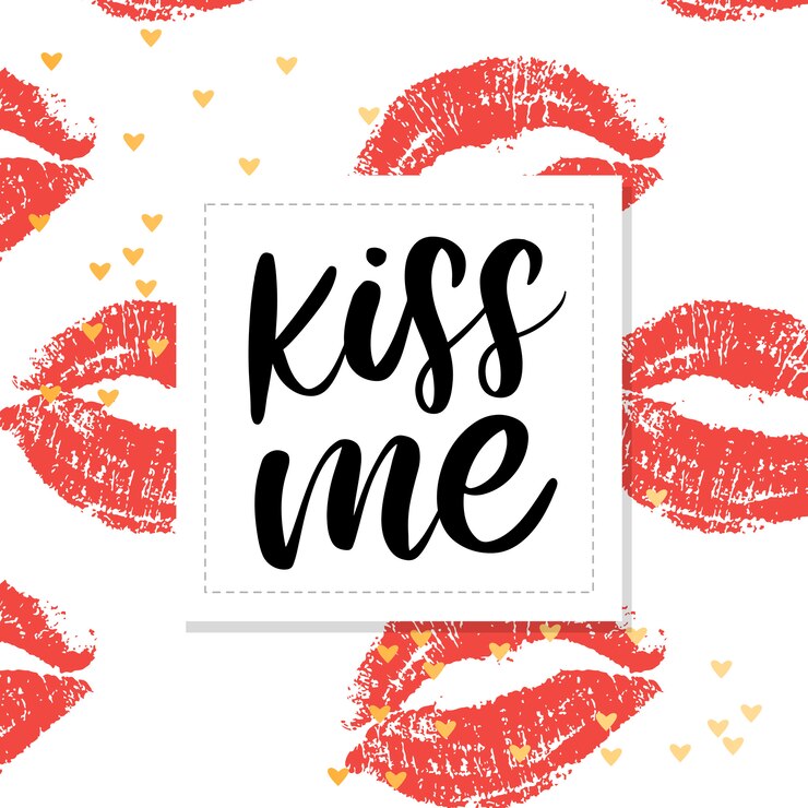 Vetor beije-me mão lettering ilustração slogan