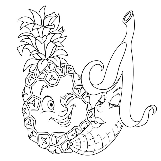 Desenhos de Banana para colorir - Bora Colorir