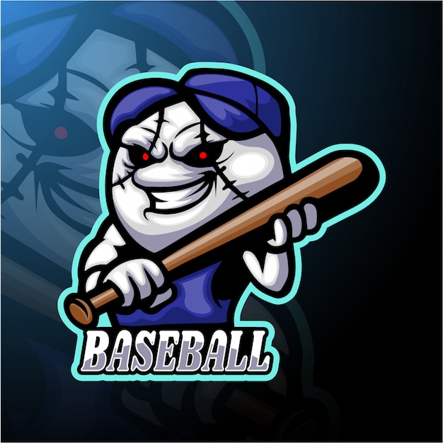 Vetor beisebol esport logotipo mascote design