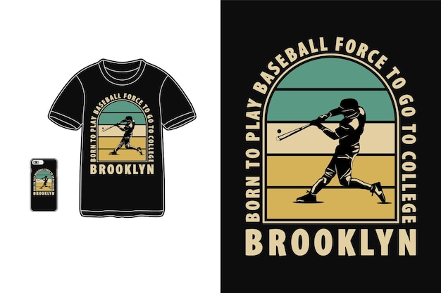 Beisebol, t shirt design silhueta estilo retro