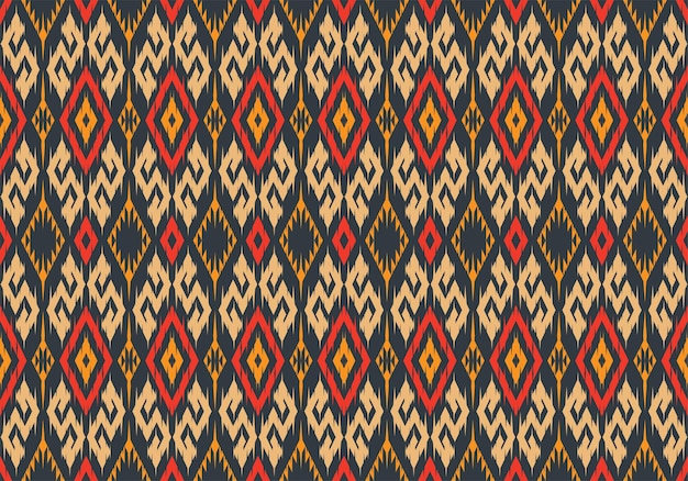 Bela arte ikat abstrata étnica. padrão sem emenda em tribal