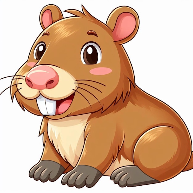 Bela capybara vetor ilustração de desenho animado