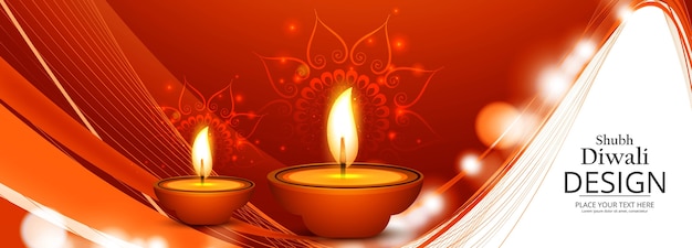 Bela diwali diya óleo lâmpada festival cabeçalho fundo