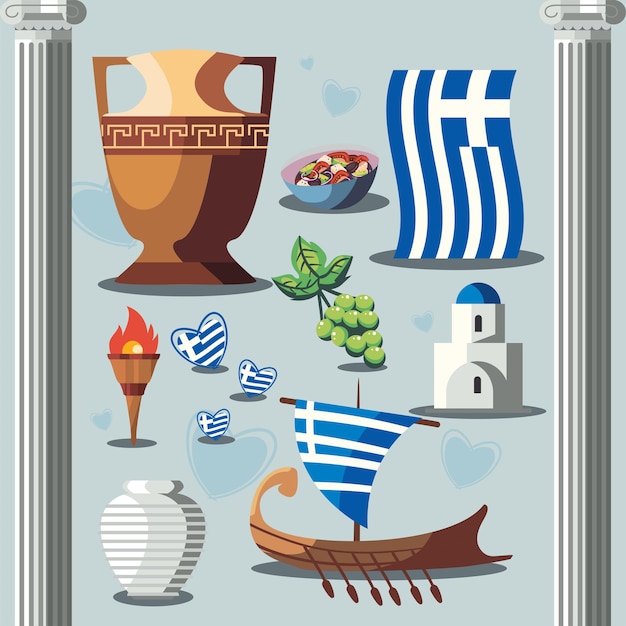 Bela ilustração da Grécia
