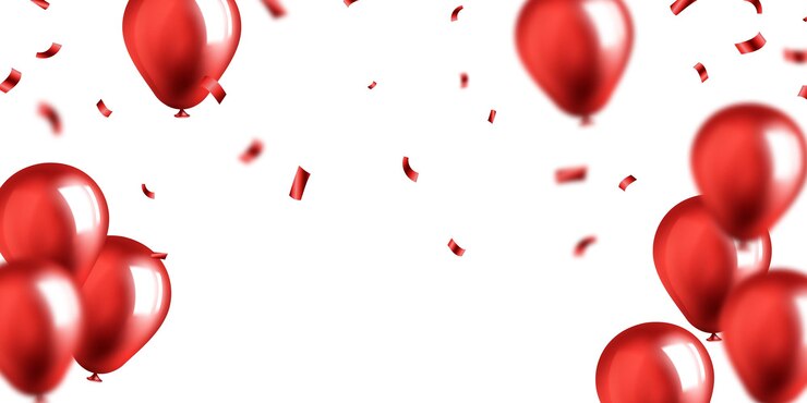 Vetor bela ilustração de balão vermelho 3d modelo de bandeira vetorial desenho de fundo