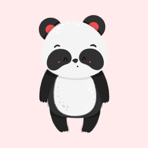 Bela ilustração de um panda engraçado. Ilustração em vetor de um animal fofo.
