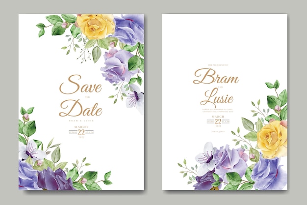 Bela mão desenhando convite de casamento design floral